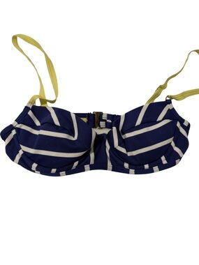 Juicy Couture purple and yellow striped padded bikini top